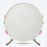 Aperturee - Aperturee First Fiesta Happy Birthday Round Backdrop Colorful Mexican Themed Party Girls Uno Inspired First Birthday Decor